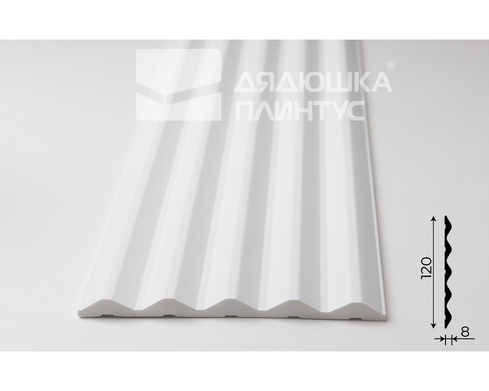 Стеновая панель 3D СОЛИД 4 UHD 12/120 120*2800 белая