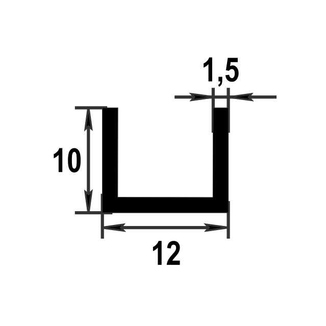 Швеллер 10*12*10 мм Шв 02.2000.504л Бронза. Цена за 5 штук.