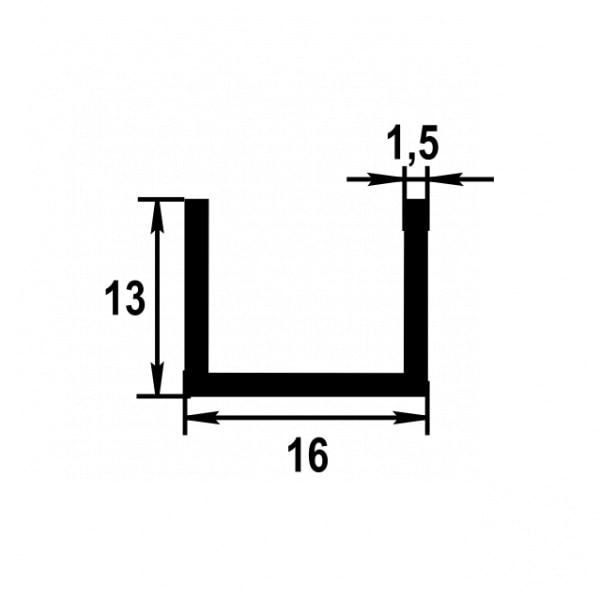 Швеллер 13*16*13 мм Шв 06.2000.501л Серебро. Цена за 5 штук.