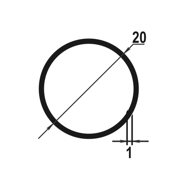 Труба круглая Ø 20 мм ТКр 07.2000.504л Бронза. Цена за 5 штук.