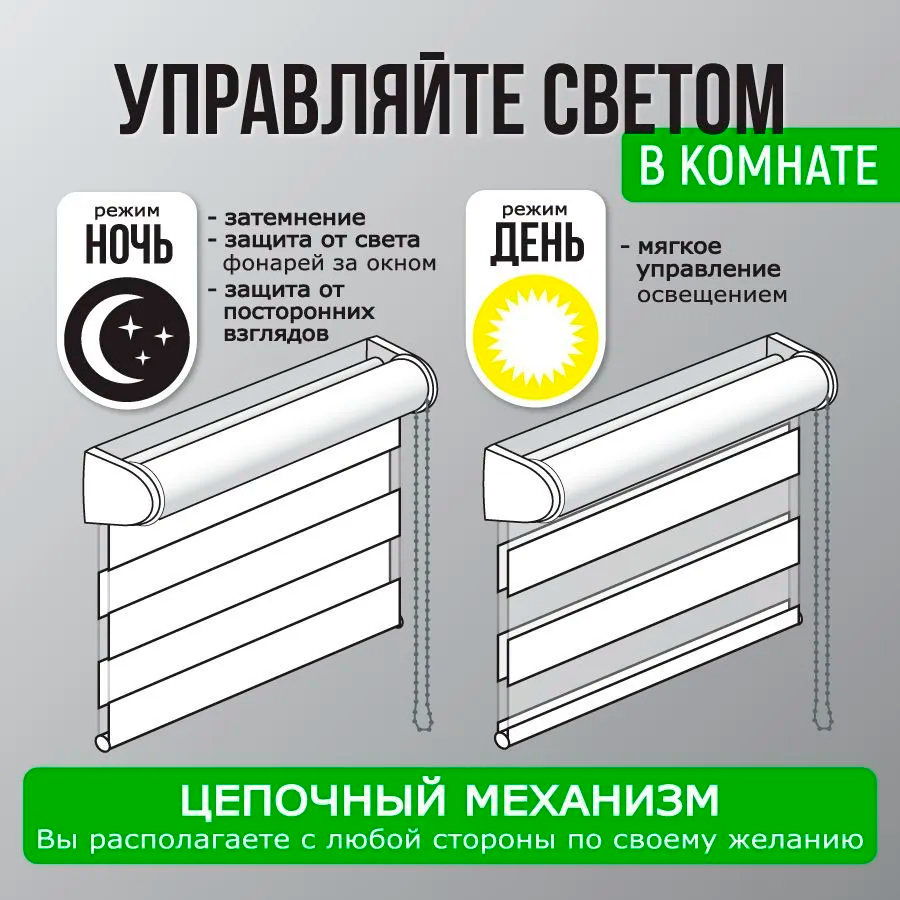 Роллета день/ночь КАНЗАС УЮТ 40*160 Белый