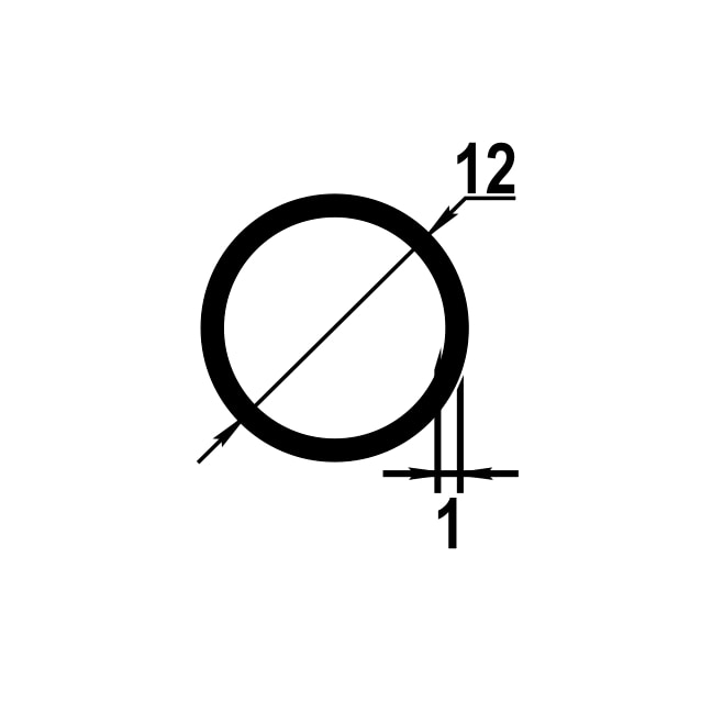 Труба круглая Ø 12 мм ТКр 03.2000.502л Золото. Цена за 5 штук.