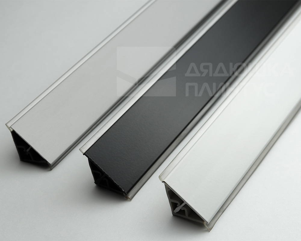 Плинтус для столешниц гладкий Алюминий 25*25мм 3,05м. Белый