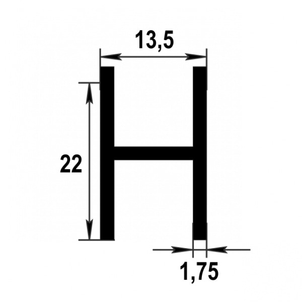Двутавр 22х13,5х22 мм Дт 03.2000.502л Золото. Цена за 5 штук.