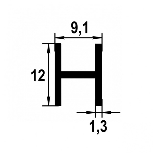 Двутавр 12х9,1х12 мм Дт 01.2000.501л Серебро. Цена за 5 штук.